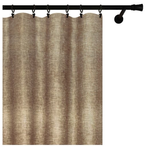 Voppi Zasłona dekoracyjna w stylu boho 140 x 250 cm długa brązowa zasłona okienna z materiału o wyglądzie lnu