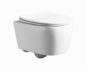 Miski WC - Lavita Praia Zestaw Toaleta WC 48,5x36,5 cm krótka bez kołnierza + deska wolnoopadająca biała 5900378312185 - miniaturka - grafika 1