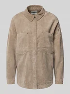 Koszule damskie - Bluzka sztruksowa o luźnym kroju z kieszeniami na piersi model ‘JANINE-RAI’ - miniaturka - grafika 1