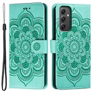 Portfele - Etui ze skóry PU z nadrukiem mandali do Samsunga Galaxy A56 5G, portfel, kolor zielony Wielobarwny Green - miniaturka - grafika 1