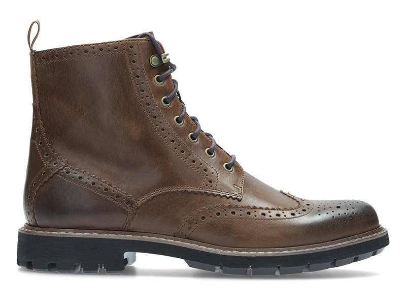 Clarks, Trzewiki męskie, Batcombe Lord Dark Tan Lea, rozmiar 40