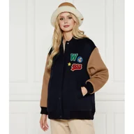 Kurtki damskie - Weekend MaxMara Wełniana kurtka bomber Loose fit - miniaturka - grafika 1