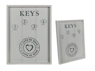 Wieszak na Klucze - Drewniana Ramka Skrzynka Biały - Szafki na klucze - miniaturka - grafika 1