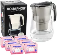 Dzbanki filtrujące - Dzbanek filtrujący wodę Aquaphor Onyx 4.2L CZARNY TRITAN + 6 Filtrów Wkładów Magnezowych MG+ - miniaturka - grafika 1