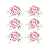 Scrapbooking - Rayher - Naklejki 3D 4cm - Romantyczna róża z białym konturem - miniaturka - grafika 1