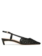 Sandały damskie - Tommy Hilfiger Sandały Mono Squared Toe Kitten Slingb FW0FW08746 Czarny - miniaturka - grafika 1