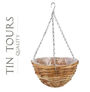 BRĄZOWY RATTANOWY KOSZ WISZĄCY NA KWIATY 28x28x15/50 cm - Kwietniki BRĄZOWY RATTANOWY KOSZ WISZĄCY NA KWIATY 28x28x15/50 cm - Kwietniki - miniaturka - grafika 1