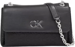 Torebki damskie - Calvin Klein Damska torba na ramię RE-Lock Conv_JQC, Ck czarna mono żakardowa, Ck Czarny Mono Żakard - grafika 1