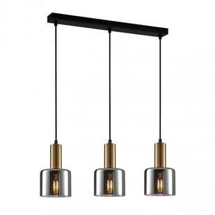 Italux Wisząca LAMPA loft SANTIA PND-65342-3-BRO-AMB szklany ZWIS kaskada na listwie mosiądz PND-65342-3-BRO-AMB - Lampy sufitowe - miniaturka - grafika 1