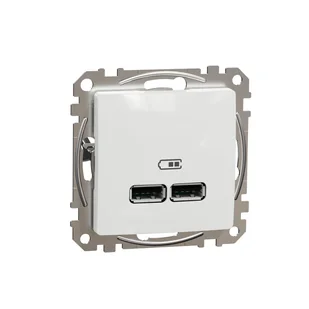 Schneider SEDNA Design & Elements biały Ładowarka USB A+A - Gniazdka elektryczne - miniaturka - grafika 1