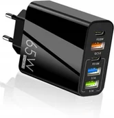 Ładowarki do telefonów - 65W SZYBKA ŁADOWARKA SIECIOWA: 2x USB-C 3x USB-A QC 3.0 KOSTKA UNIWERSALNA - miniaturka - grafika 1