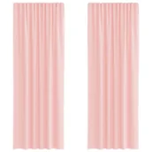 Zasłony - vidaXL Zasłony woalowe z kieszeniami na drążek 2 szt. Różowe - miniaturka - grafika 1
