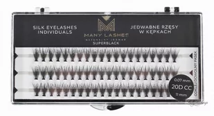 Many Beauty - Many Lashes - Super Black Silk Eyelashes Individual - Jedwabne rzęsy w kępkach - 20D - CC-11mm - Sztuczne rzęsy i akcesoria - miniaturka - grafika 1