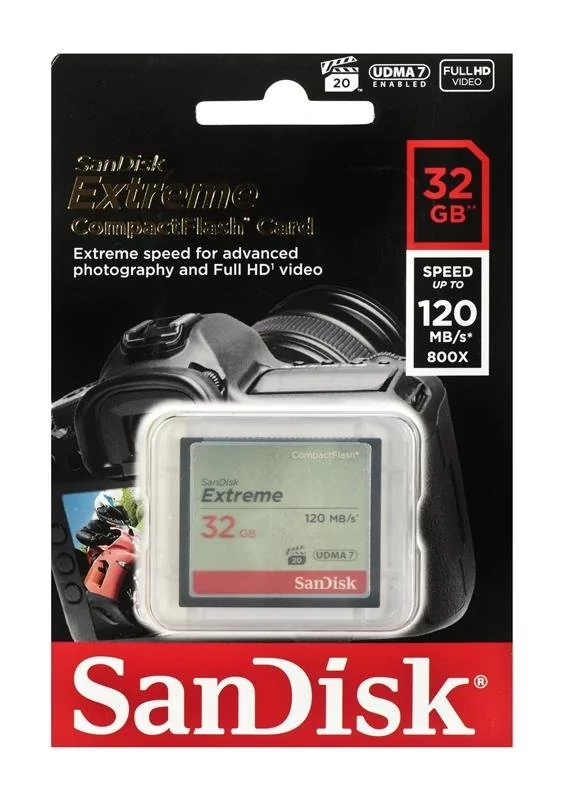 SANDISK Extreme, Compact Flash, 32 GB, UHS-I U2