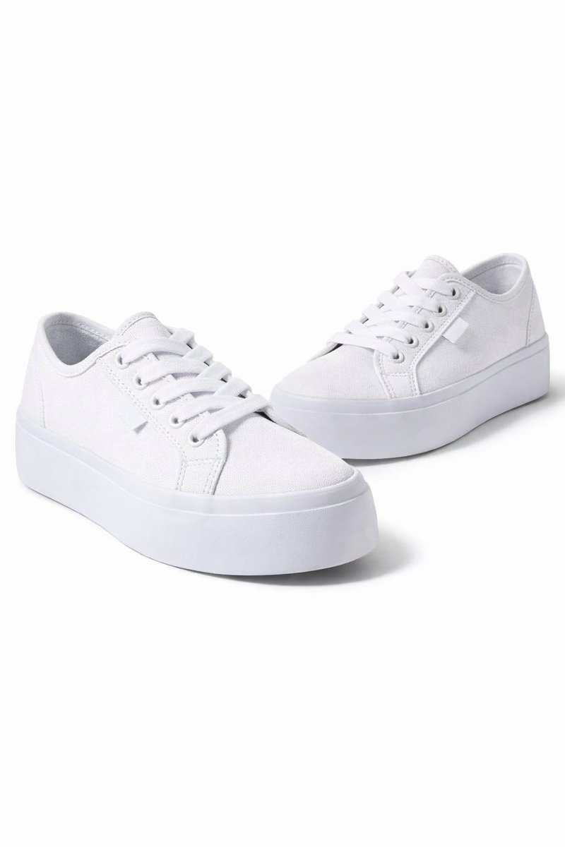 DC SHOES BIAŁE TRAMPKI DAMSKIE Z GRUBSZĄ PODESZWĄ I AŻURKAMI 36 I4A