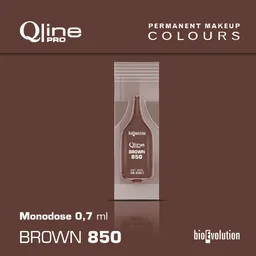 Jednorazowy pigment do makijażu permanentnego brwi Bioevolution Brown 850 Qline Pro 0,7ml monodose - Pozostałe akcesoria kosmetyczne - miniaturka - grafika 1