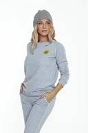 Bluzy damskie - BLUZA dresowa szara z żółtym lampasem - miniaturka - grafika 1