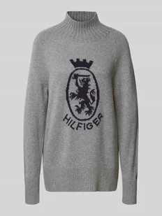 Sweter z dzianiny o kroju regular fit z mieszanki wełny i bawełny - Swetry damskie - miniaturka - grafika 1