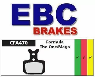 Klocki hamulcowe rowerowe EBC (organiczne) FORMULA THE ONE, MEGA, R1 - Hamulce rowerowe - miniaturka - grafika 1