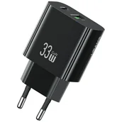 Ładowarki do telefonów - Ładowarka sieciowa USAMS CC317 T65 33W 1xUSB-C 1xUSB-A Fast Charging czarny - miniaturka - grafika 1