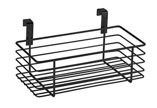 Czarny metalowy koszyk wiszący na drzwiczki kuchenne Wenko Slim, 24x15 cm - Półki do kuchni - miniaturka - grafika 1