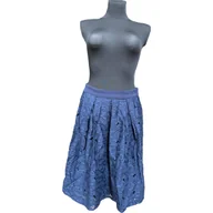 Spódnice - mint&berry Spódnica Midi Wygodna Elegancka Niebieska w Kwiaty Rozmiar 38 - miniaturka - grafika 1