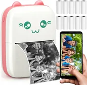 Zabawki interaktywne dla dzieci - DRUKUŚ Drukarka termiczna dziecięca różowa - miniaturka - grafika 1