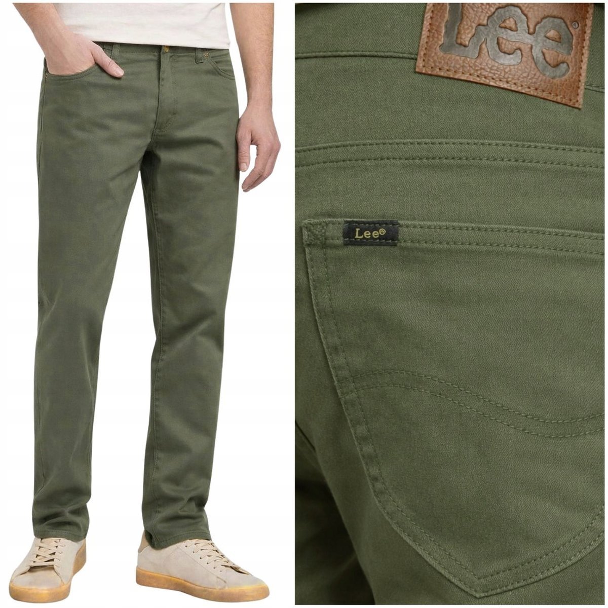 Lee Slim Fit Extreme Motion wygodne dopasowane spodnie materiałowe W34 L34