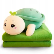 Maskotki i pluszaki - Maskotka Żółw Duża 3w1 Poduszka Z Kocem Zagłówek Zielony Kocyk - miniaturka - grafika 1