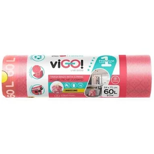 Worki na śmeci VIGO 60L (10 sztuk) Czerwony - Worki na śmieci - miniaturka - grafika 1