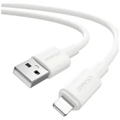 Kable komputerowe i do monitorów - Kabel USB Usams U90 Lightning 1m 2,4A biały SJ762USB01 - miniaturka - grafika 1