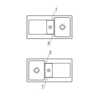 Villeroy & Boch Villeroy&Boch Siluet 60 R Zlewozmywak ceramiczny 1,5-komorowy CeramicPlus 100x51 cm do wbudowania z ociekaczem biały Weiss Alpin 333701R1 - Zlewozmywaki - miniaturka - grafika 7