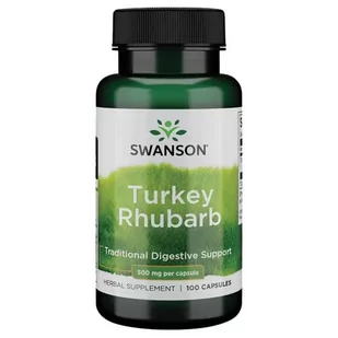 Swanson - Turkey Rhubarb, Wsparcie Trawienia, 100 kapsułek - Witaminy i minerały - miniaturka - grafika 1