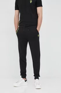 Spodnie męskie - LAGERFELD Karl Karl spodnie męskie kolor czarny z aplikacją - grafika 1