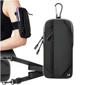 Etui i futerały do telefonów - Saszetka Wozinsky WSDB-B armband opaska na ramię na telefon do biegania - czarna - miniaturka - grafika 1