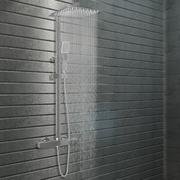 Słuchawki prysznicowe - Prysznic z deszczownicą i słuchawką termostat - miniaturka - grafika 1