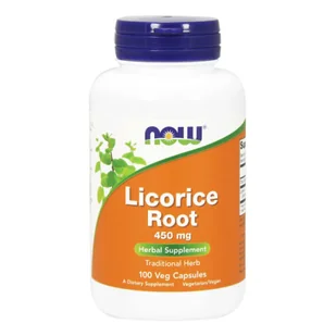 Now Foods Lukrecja korzeń Licorice Root 450mg 100 kapsułek - Suplementy naturalne - miniaturka - grafika 1