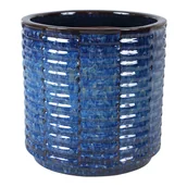 Donice - Cermax Donica szkliwiona śr.37 cm mrozoodporna niebieska - miniaturka - grafika 1