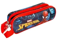 Piórniki - Piórnik szkolny Spiderman tuba saszetka dwukomorowa - miniaturka - grafika 1