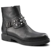 Botki damskie - Czarne Botki Carinii Damskie Wygodne Buty Skórzane - miniaturka - grafika 1