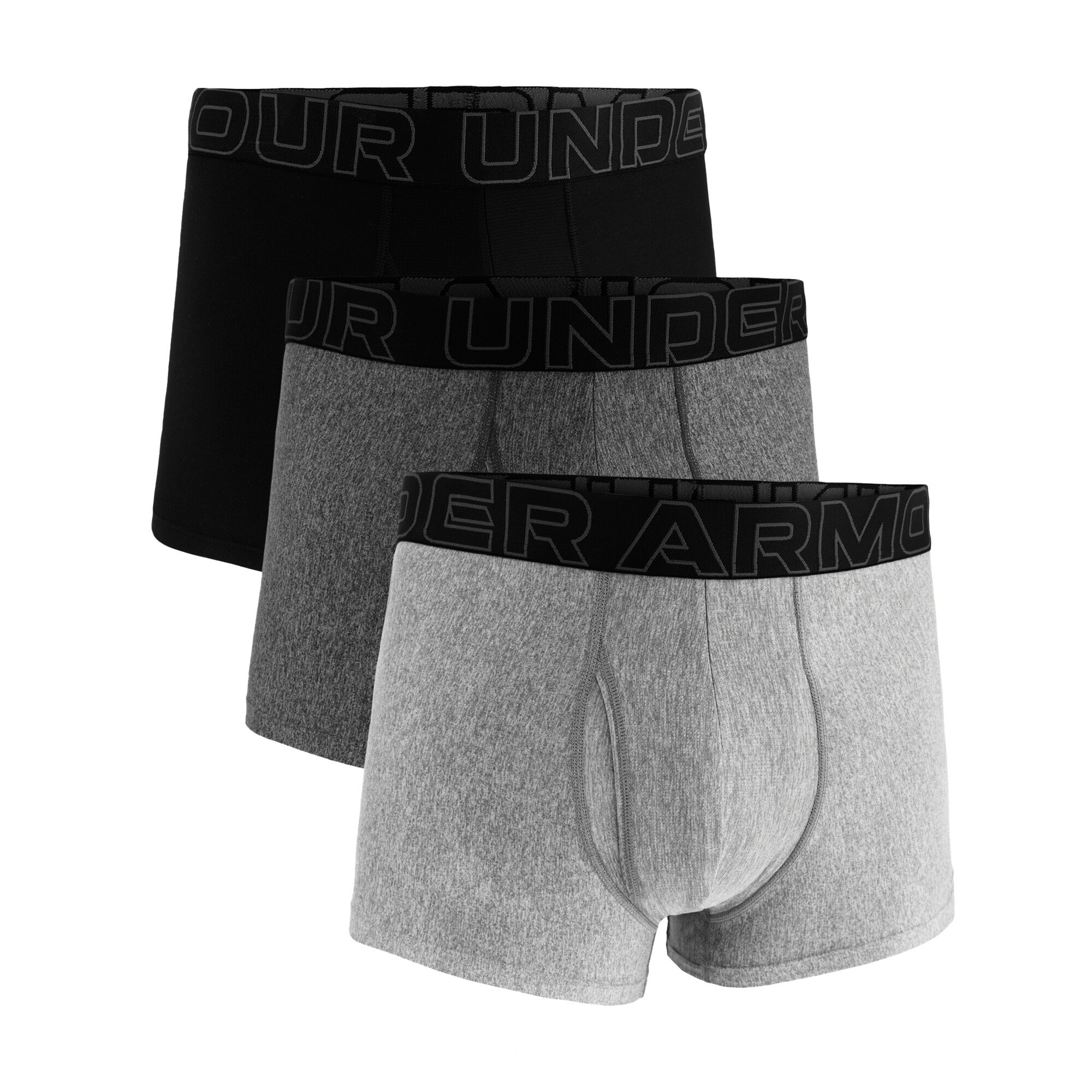 Bokserki męskie Under Armour Perf Tech Solid 3in 3Pack Steel Heather XXL