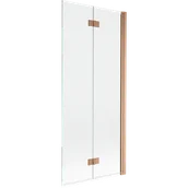 Parawany nawannowe - Mexen Mist parawan nawannowy 2-skrzydłowy prawy 80 x 150 cm, transparent, miedź szczotkowana - 8A9-080-002-65-00-P - miniaturka - grafika 1