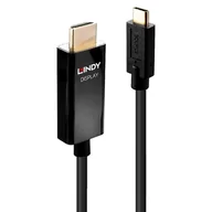 Adaptery i przejściówki - Lindy 43293 adapter kablowy 3 m USB Type-C HDMI Typu A (Standard) Czarny - miniaturka - grafika 1