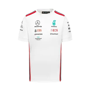 Koszulka męska Team biała Mercedes AMG F1 2023 - Odzież do sportów motorowych - miniaturka - grafika 1
