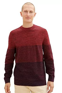 Swetry męskie - TOM TAILOR Sweter męski, 32795-red Multi Structure Design, XXL - grafika 1