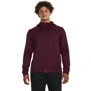Męska bluza treningowa Under Armour UA Armour Fleece FZ Hoodie - bordowa - UNDER ARMOUR - Bluzy sportowe męskie - miniaturka - grafika 1