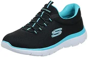 Sneakersy damskie - Skechers Summits damskie sneakersy, Black Turquoise, 37.5 EU - miniaturka - grafika 1