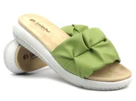 Klapki i japonki damskie - Klapki damskie ze zdobioną cholewką - INBLU TT-22, jasnozielone - Inblu - miniaturka - grafika 1