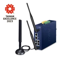 Pozostałe akcesoria sieciowe - PLANET Industrial 5-Port GE LoRaWAN WLAN Gateway LCG-300W-EU gateway/kontroler LCG-300W-EU - miniaturka - grafika 1