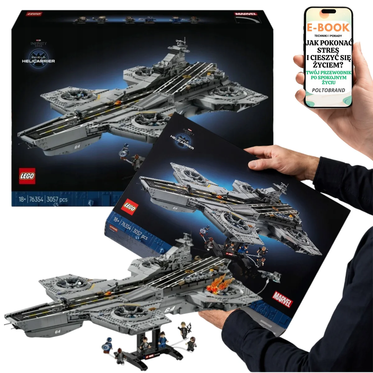LEGO Marvel Super Heroes 76354 Helicarrier 3057 Elementów Prezent Dla Dorosłego